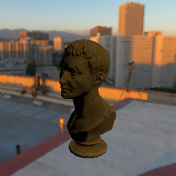 image of a marble bust lit by a single directional light