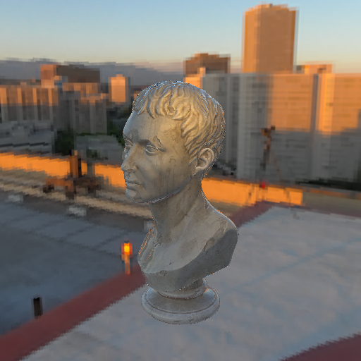 image of a marble bust lit by the helipad environment map