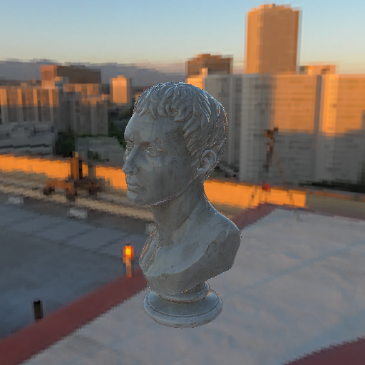 image of a marble bust lit by the helipad environment map